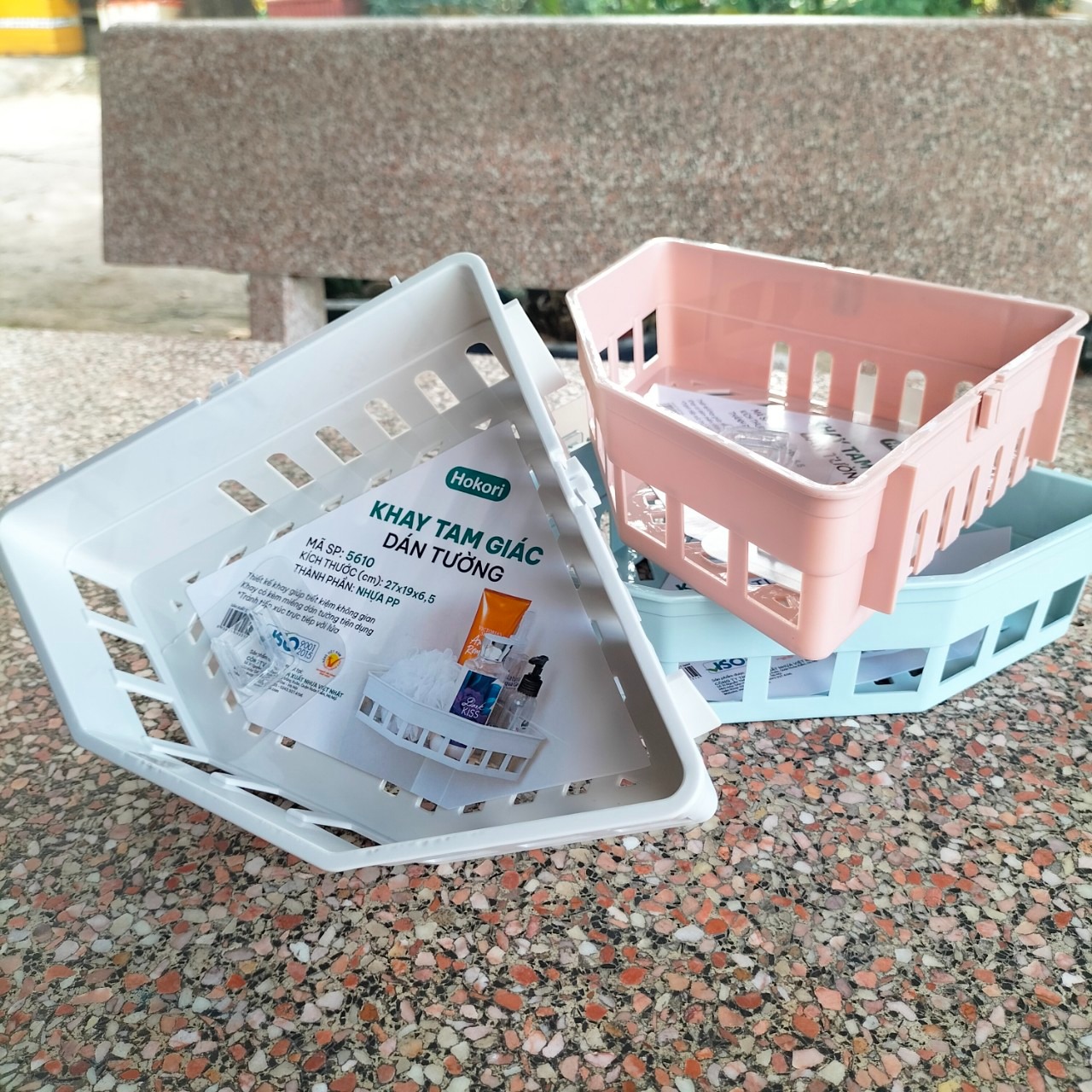 Kệ Nhà Tắm Dán Tường Tam Giác, Kệ Đựng Gia Vị Hokori Việt Nhật Dày Dặn Dán Tường Đựng Đồ Đa Năng (5610) A5532