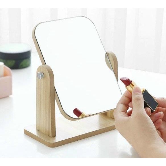 Gương Trang Điểm Để Bàn Bằng Gỗ Cao Cấp Tràn Viền Phong Cách Hàn Quốc A2921