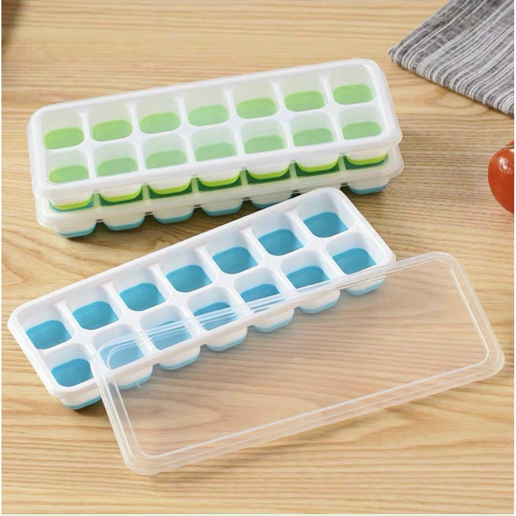 Khay Làm Đá Silicon Có Nắp Đậy 14 Viên Bảo Quản Chống Mùi A5312