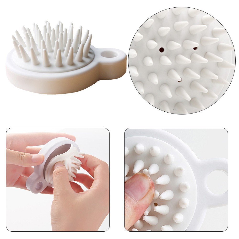 Lược Gội Đầu Massage Silicon Kích Thích Mọc Tóc Kích Thích Mọc Tóc (Màu Trắng) A2134