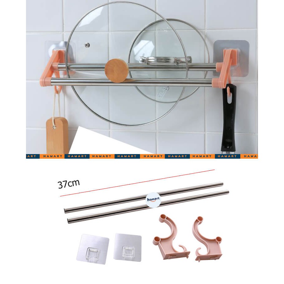Giá Đôi Treo Khăn Inox Dán Tường Nhà Tắm Không Cần Khoan Vít A3243