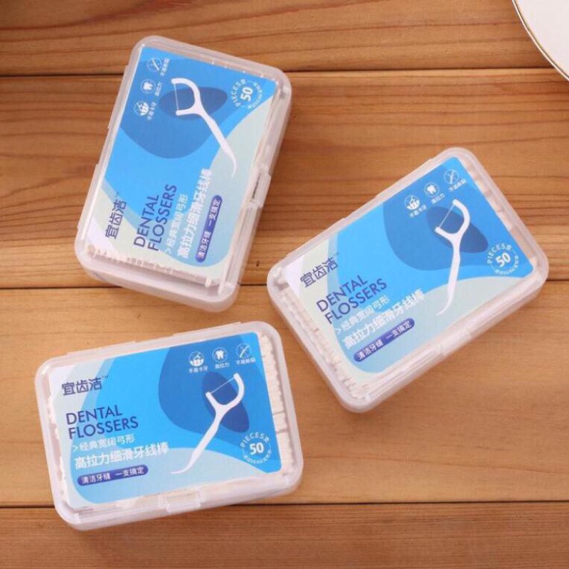Hộp 50 Chiếc Tăm Chỉ Nha Khoa Dental Flossers A3834