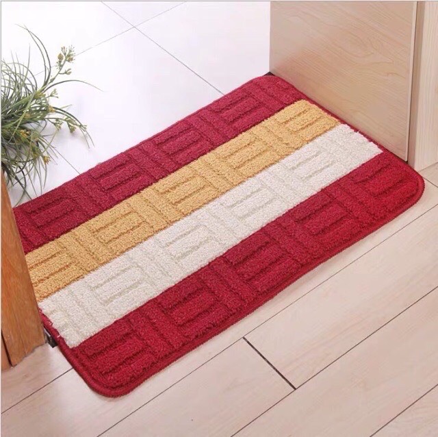 Thảm Lau Chân Kẻ Sọc Siêu Thấm Nước Chống Trượt 40x60CM A1771