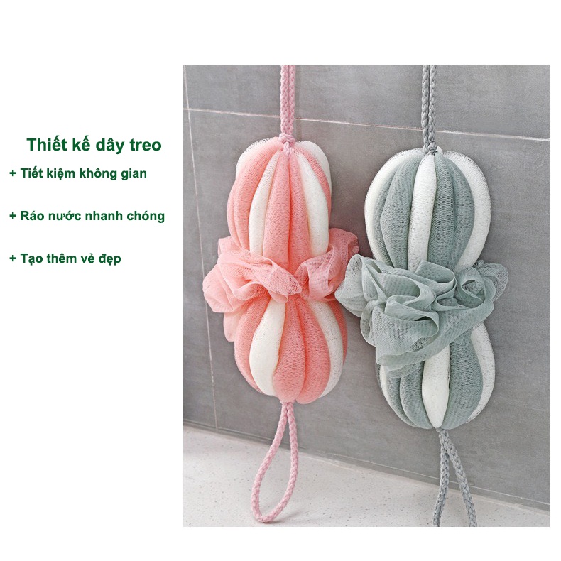 Bông Tắm Lưới Chà Lưng 2 Đầu Tạo bọt mã mới A3823
