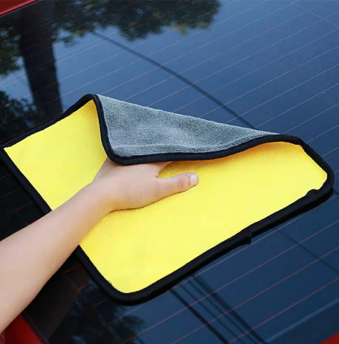 Khăn Lau Đa Năng Màu Vàng Lau Ô Tô Xe Hơi 30X30CM lau bếp lau kính lau tay 2 lớp siêu sạch siêu thấm hút A3844