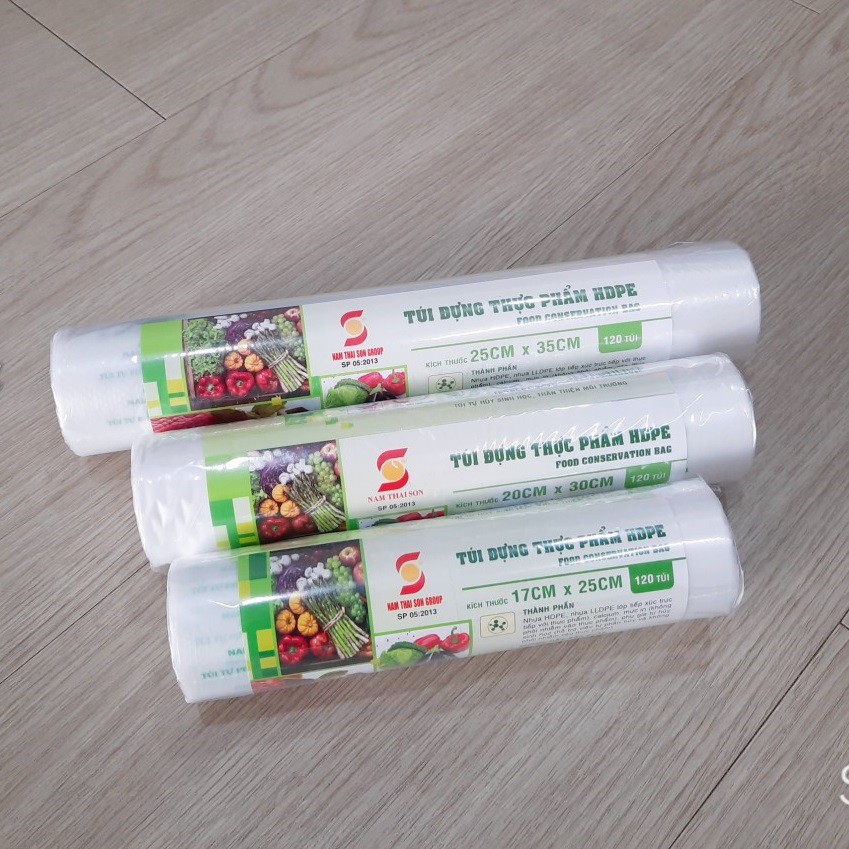 Combo 3 Cuộn Túi Đựng Thực Phẩm Sinh Học 30/25/30CM Cuộn Túi Bóng Nhiều Kích Cỡ Bọc Đựng Thức Ăn Tủ Lạnh A5611