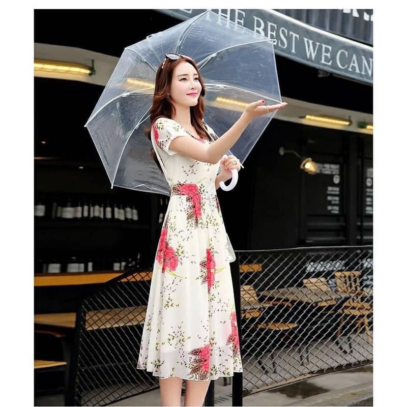 Ô Dù Trong Suốt Đi Mưa Ô Dù Chụp Hình Phong Cách Nhật Bản A0133