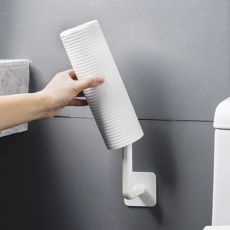 Móc Nhựa Treo Cuộn Giấy Treo Đồ Hình Chữ L Treo Đồ Treo Quần Áo Đa Năng Dán Tường A1932