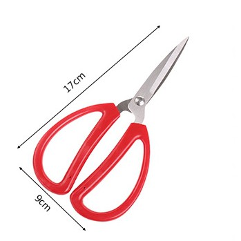 Kéo Cắt Đa Năng Cán Đỏ Trơn, Kéo Cắt Thực Phẩm Nhà Bếp Nấu Ăn A4923