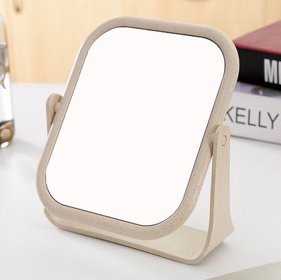 Gương Trang Điểm Hình Vuông Nhựa Lúa Mạch Xoay 360 Độ 2 Mặt Gương A2633