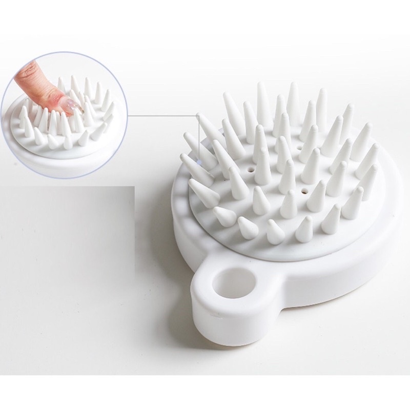 Lược Gội Đầu Massage Silicon Kích Thích Mọc Tóc Kích Thích Mọc Tóc (Màu Trắng) A2134