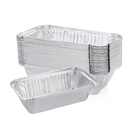 Sét 10 Khuôn Bạc Nướng Hình Chữ Nhật Khay Giấy Bạc Đựng Thực Phẩm Lót Nồi Chiên Tiện Lợi A2243