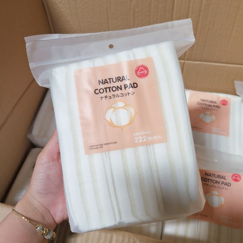 Bông Tẩy Trang 3 Lớp Natural Mẫu Mới A0843