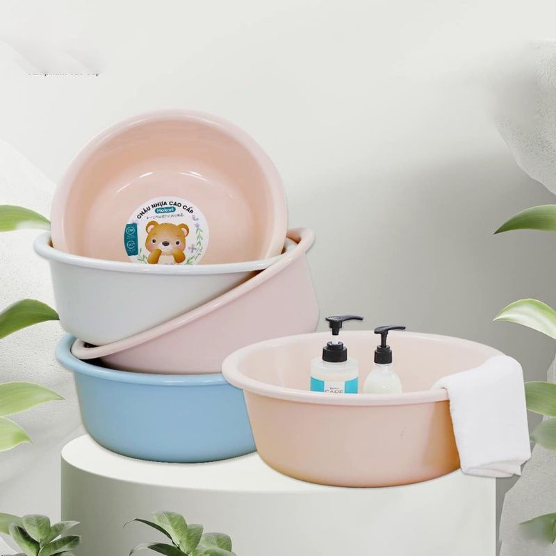 Chậu Nhựa Tròn Rửa Mặt Hokori 27CM, Thau Nhựa rửa Rau Củ Trái Cây Đa Năng (2520) A5453