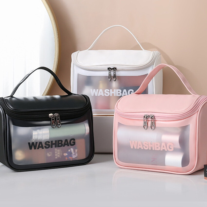 Túi Đựng Mỹ Phẩm Đồ Trang Điểm WASHBAG Túi Đựng Đồ Cá Nhân Du Lịch Chống Thấm Nước Có Nắp Đậy A3142 - Có Nắp