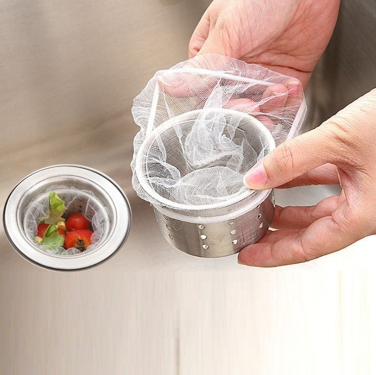 Set 100 Túi Lưới Lọc Rác Bồn Rửa Chén Túi Đựng Rác Bao Rác A3813