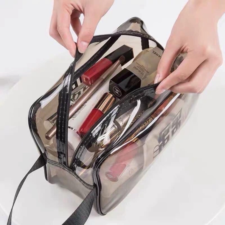 Bộ 3 Túi Đen Suốt Đựng Đồ Cá Nhân, Đựng Đồ Makup Vật Dụng Đi Du Lịch A4132