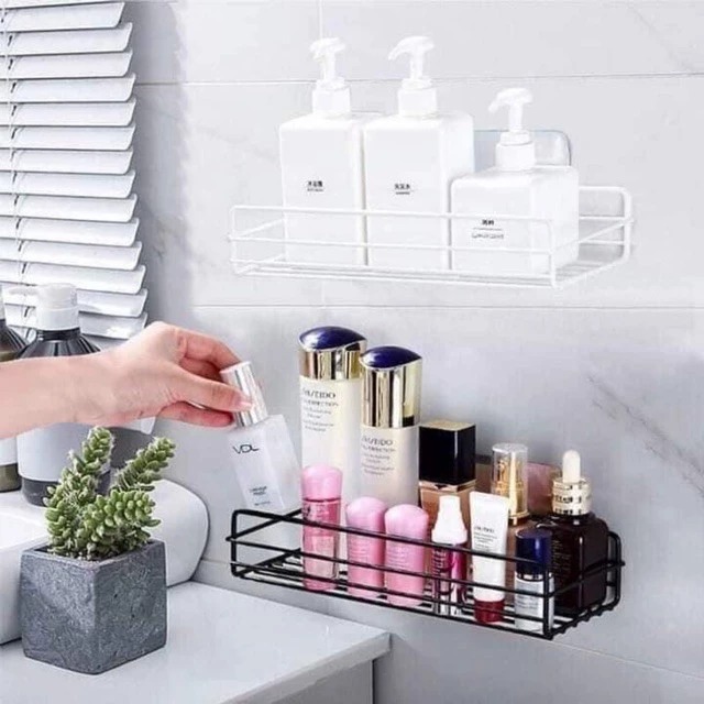 Kệ Nhà Tắm Dán Tường Bằng Kim Loại, Kệ Gia Vị Nhà Bếp Đựng Đồ Trang Trí Decor Phòng Khách A2751