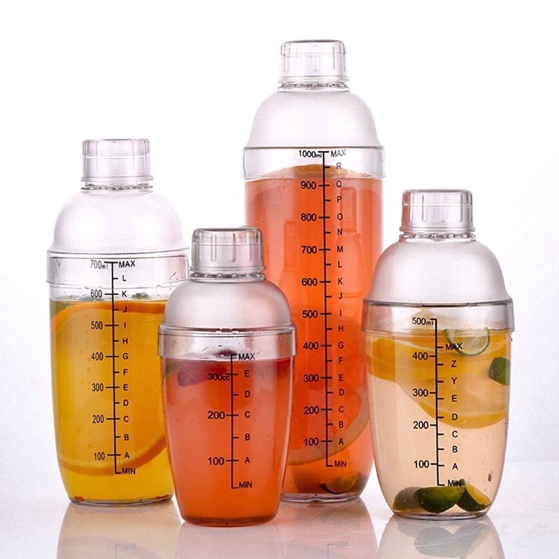 Bình Lắc Shaker Pha Chế Chia Vạch Nhựa Việt Nhật 600ML Trong suốt (0103) A1453