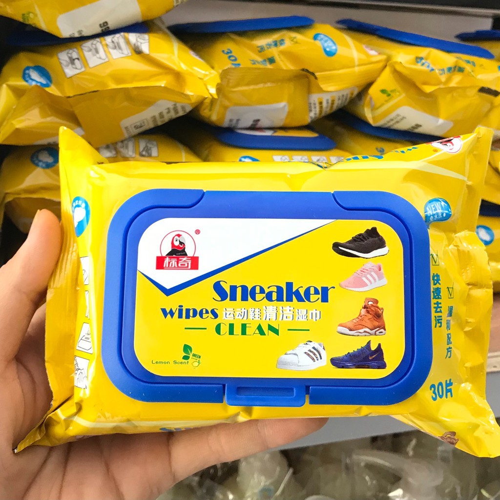 Khăn Giấy Lau Giày Siêu Sạch Hộp 30 Tờ Siêu Hot Không Hoá Chất Làm Hại Da Tay A4733
