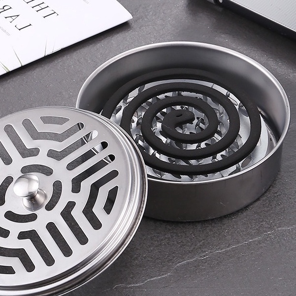 Hộp Inox Đựng Nhang Muỗi Có Nắp Đậy Đựng Nhang Muỗi A1923