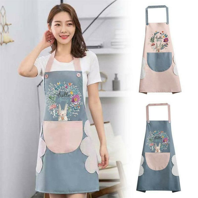 Tạp Dề Hoa Thỏ Có Túi Và Khăn Lau A1543