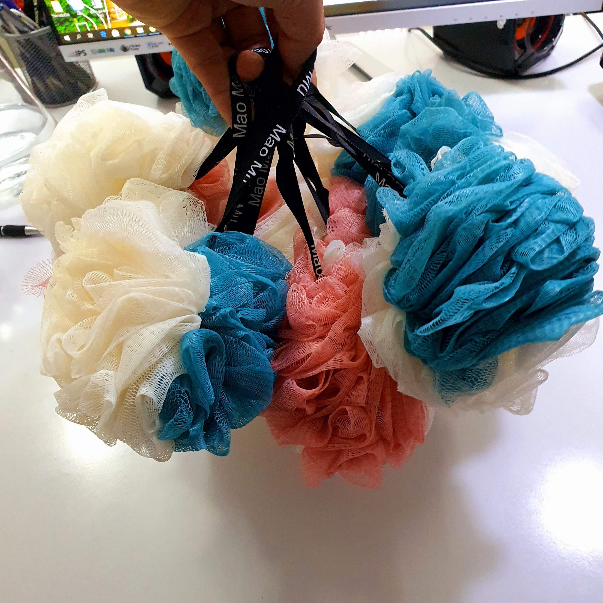 Bông Tắm 2 Màu Tạo Bọt Nhà Tắm Mềm Mại A3624