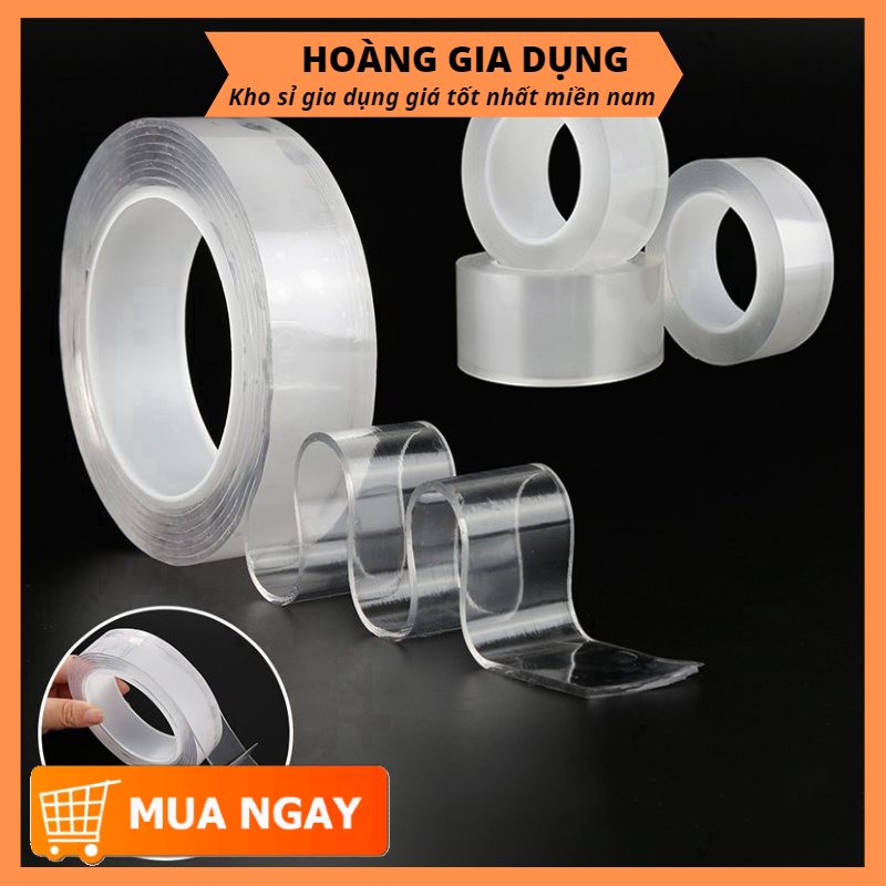 Băng Keo 2 Mặt Siêu Dính Trong Suốt Dày 1mm A1914- 3 Mét
