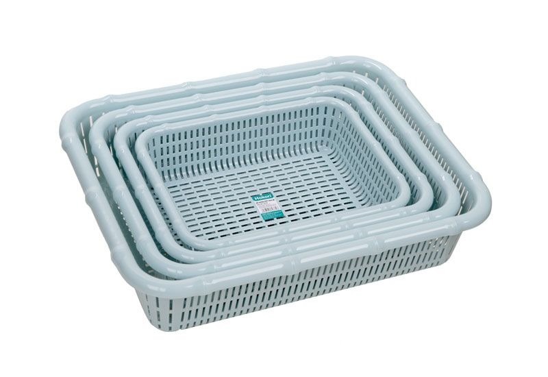 Rổ Nhựa Vuông Đốt Trúc Hokori, Khay nhựa chữ nhật đựng đồ dùng nhà tắm,nhà bếp (3536) A5151