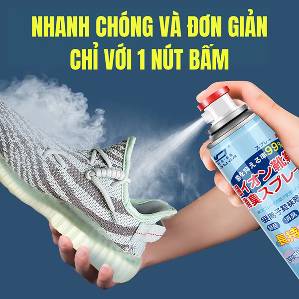 Bình Xịt Khử Mùi Giày 260ml Công Nghệ Bạc AG+, Chống Hôi Chân, Ngăn Mồ Hôi, Diệt Khuẩn, Hiệu Quả Đến 24h Hương Chanh (Xanh)-A2731