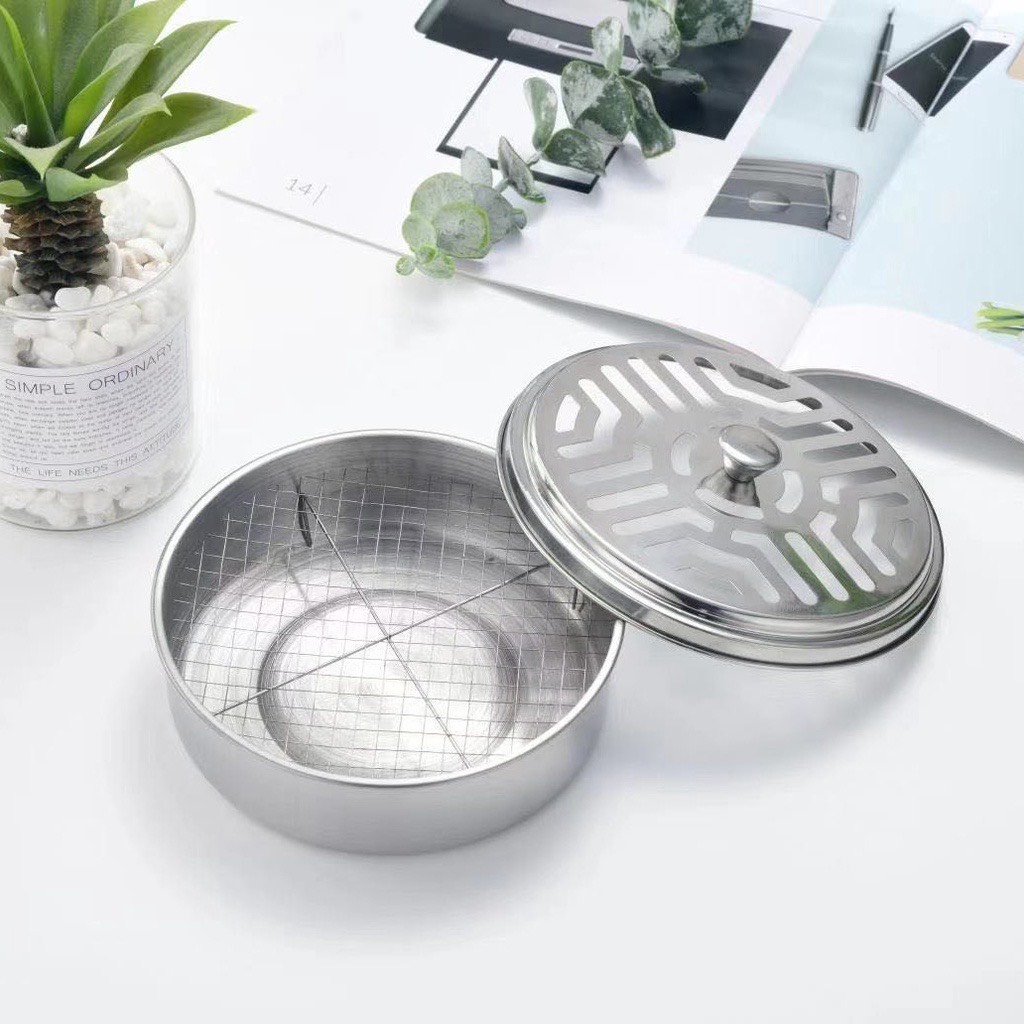 Hộp Inox Đựng Nhang Muỗi Có Nắp Đậy Đựng Nhang Muỗi A1923