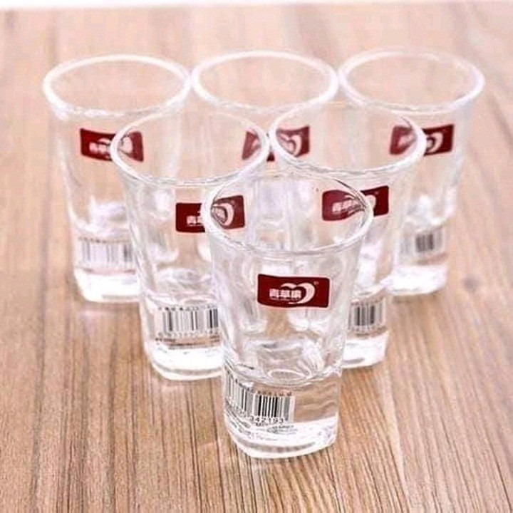 Bộ 6 Ly Thủy Tinh Uống Rượu 34ml Cao Cấp, Ly uống Rượu đế dày Wine Glass A1413
