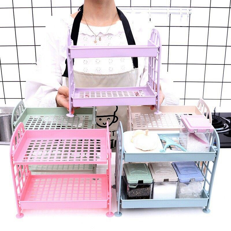 Kệ Nhựa Để Đồ Mini 2 Tầng Lắp Ghép A0751