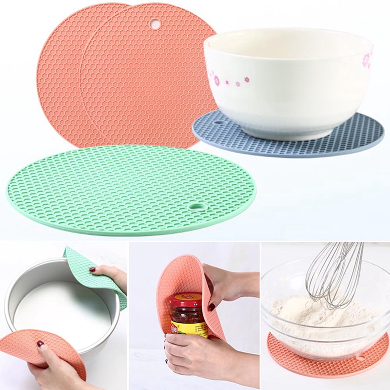 Đế Lót Nồi Silicon Cách Nhiệt Chống Trượt Hình Tổ Ong A2214