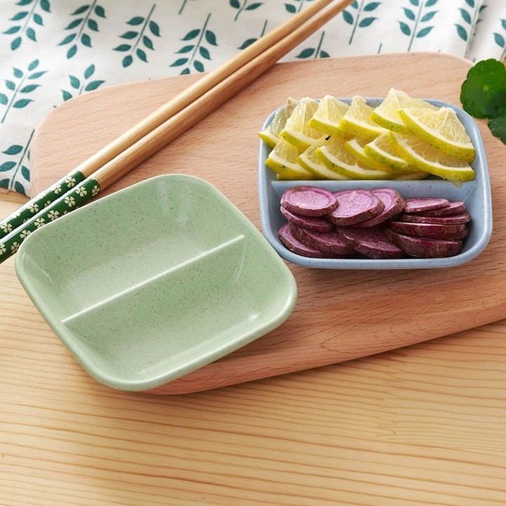Chén Bát Đựng Gia Vị 2 Ngăn Dĩa Đựng Nước Chấm A2332