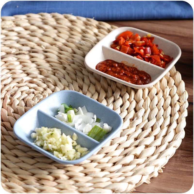 Chén Bát Đựng Gia Vị 2 Ngăn Dĩa Đựng Nước Chấm A2332