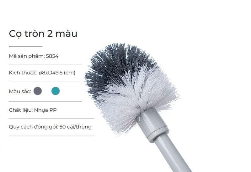 Cọ Toilet Tròn 2 Màu Nhựa Việt Nhật 5854 Cao Cấp A4123