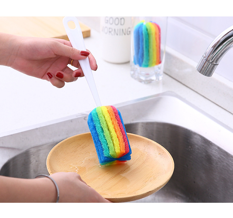 Cọ Rửa Ly Bình Nước Bình Giữ Nhiệt Bình Sữa 7 Màu Cầu Vồng A3742