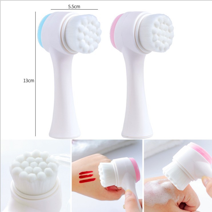 Cọ Rửa Mặt 2 Đầu Lông Mềm Mượt Làm Sạch Da A2252
