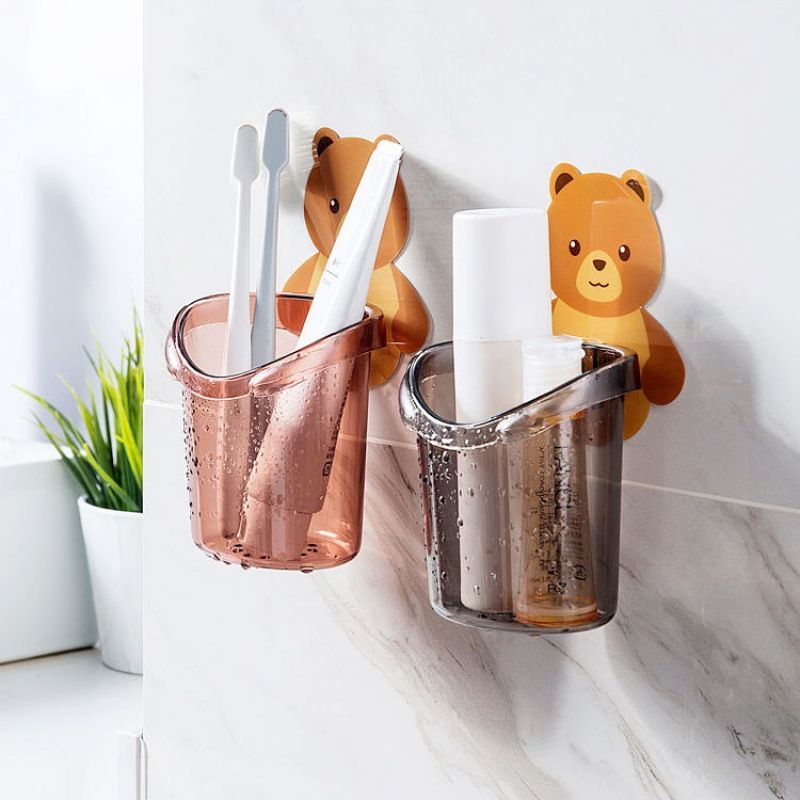 Cốc Gấu Dán Tường Đựng Bàn Chải Kem Đánh Răng A0812