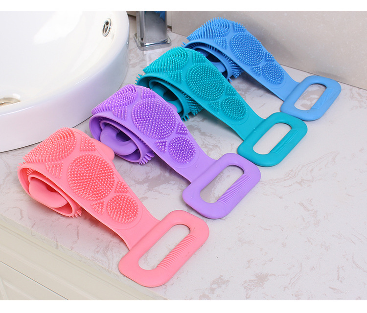 Dây Tắm Chà Lưng Silicon Dây Chà lưng Tắm 2 Mặt Massage A5521