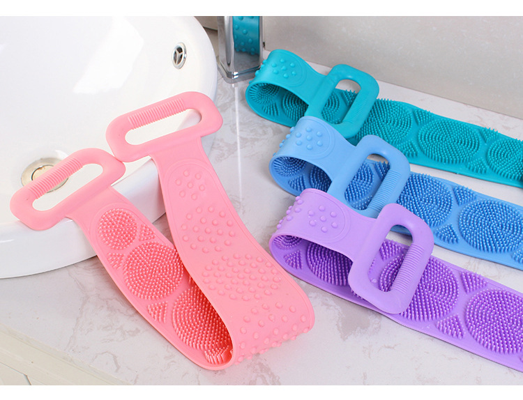 Dây Tắm Chà Lưng Silicon Dây Chà lưng Tắm 2 Mặt Massage A5521