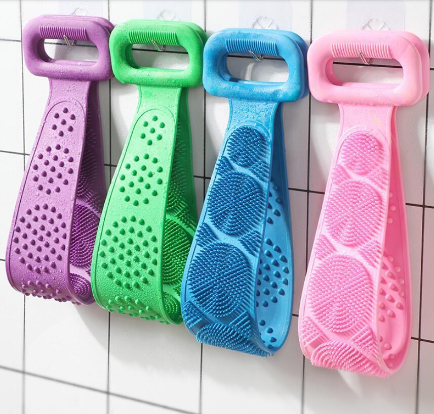 Dây Tắm Chà Lưng Silicon Dây Chà lưng Tắm 2 Mặt Massage A5521
