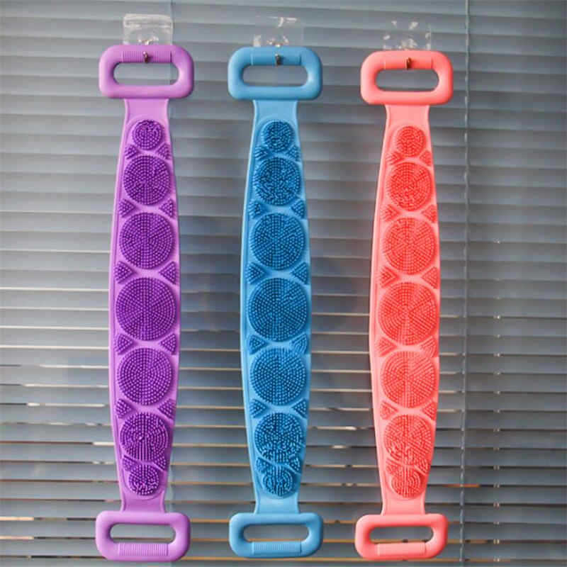 Dây Tắm Chà Lưng Silicon Dây Chà lưng Tắm 2 Mặt Massage A5521