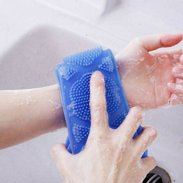 Dây Tắm Chà Lưng Silicon Dây Chà lưng Tắm 2 Mặt Massage A5521