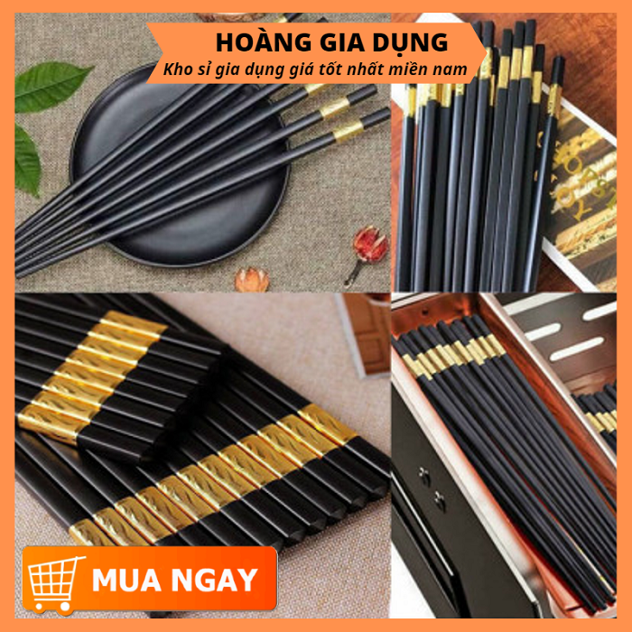 Bộ 10 Đôi Đũa Hợp Kim Mạ Vàng A1261