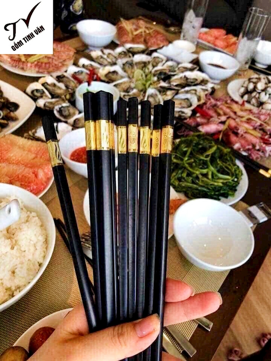 Bộ 10 Đôi Đũa Hợp Kim Mạ Vàng A1261
