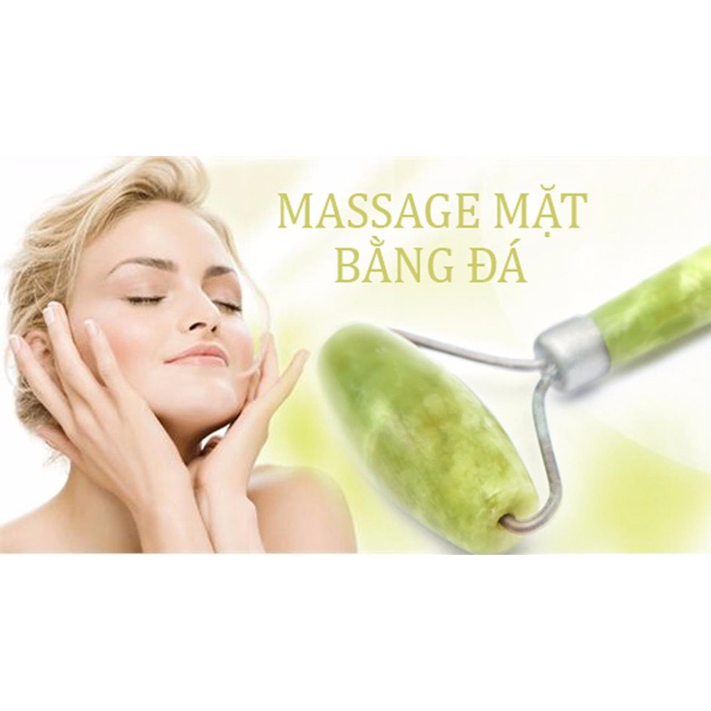 Thanh Đá Lăn Massage Mặt, Mắt, Cổ 2 Đầu - Cây Lăn Massage Mặt Đá Tự Nhiên A4813
