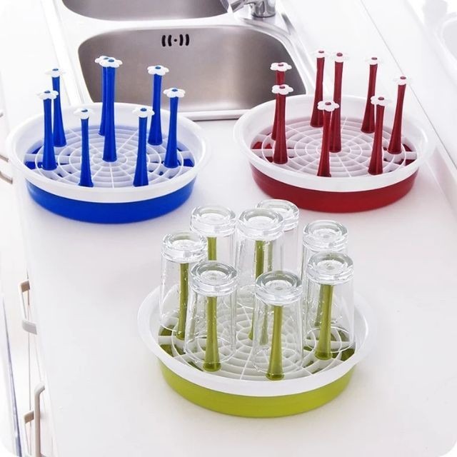 Khay Úp Ly Cốc Việt Nhật 8 Hoa , Giá Úp Bình Sữa, Úp Bình Nước Đa năng (6219) A4652