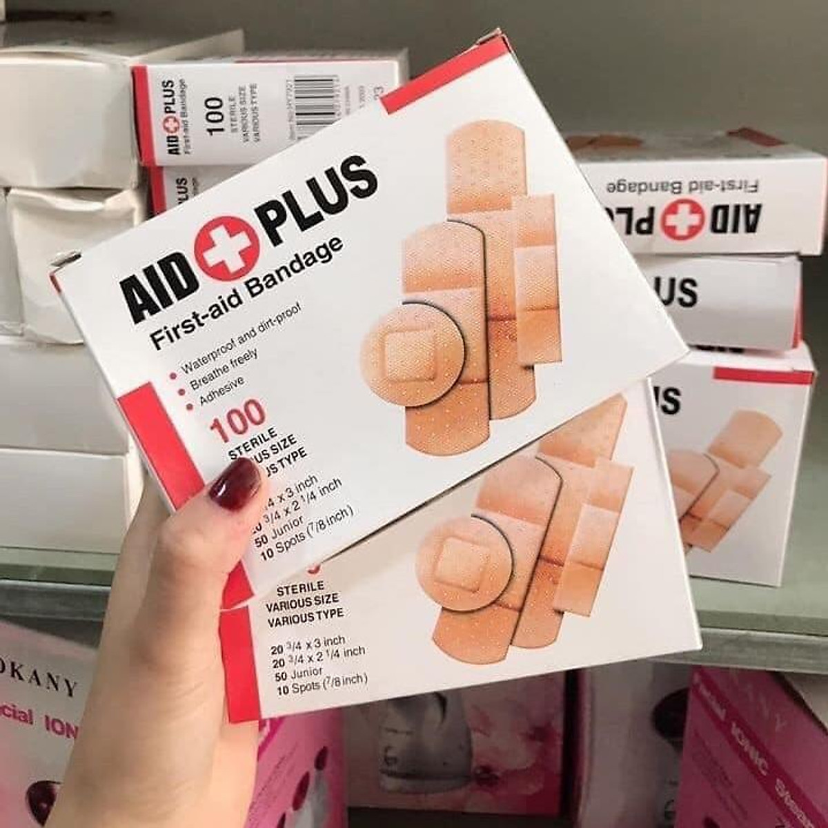 Hộp 100 Băng Gâu Y Tế  Miếng Dán Cá Nhân Dán Vết Thương A2144